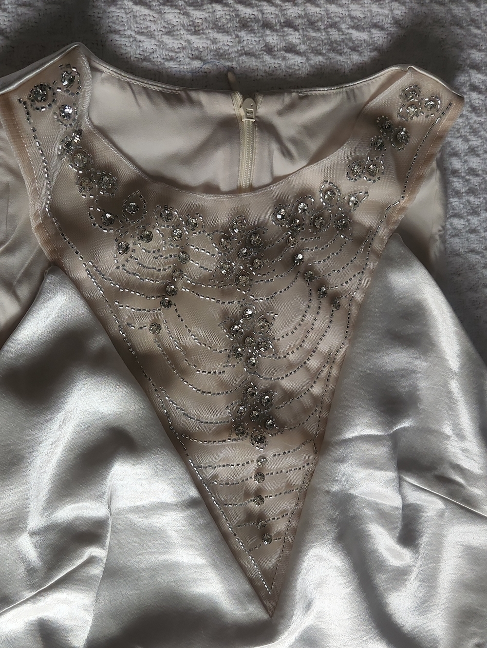 Embellished Cream  Women's Dress